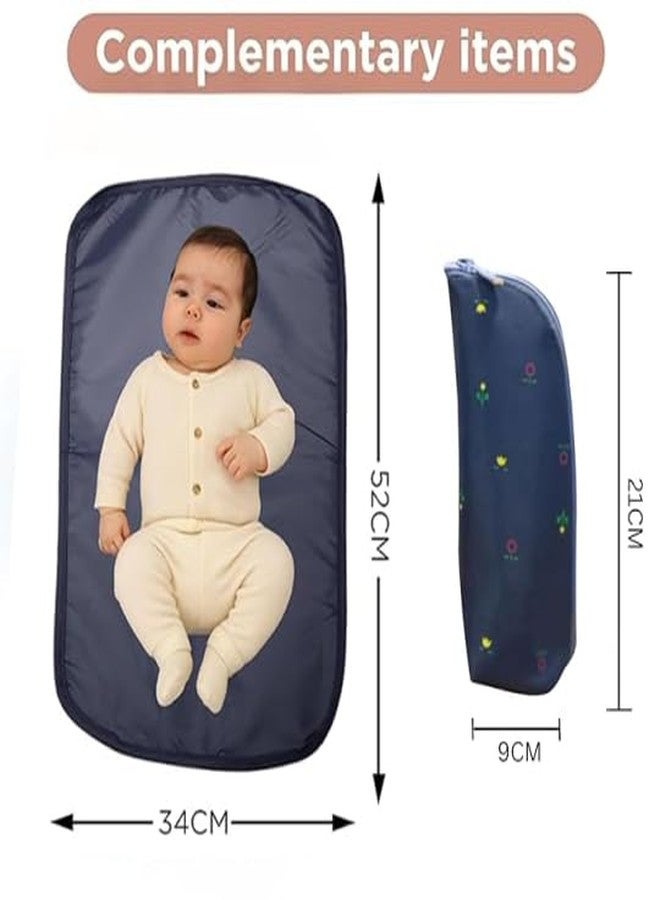 Motherly WOW Tote Diaper Bag for Mothers for Travel, Maternity Bag for Newborn Baby, Multiple Pocket Water Resistant Baby Bag (Blue Flower) - Image 3